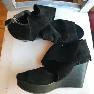 Eileen Fisher Draw Suede Wedges